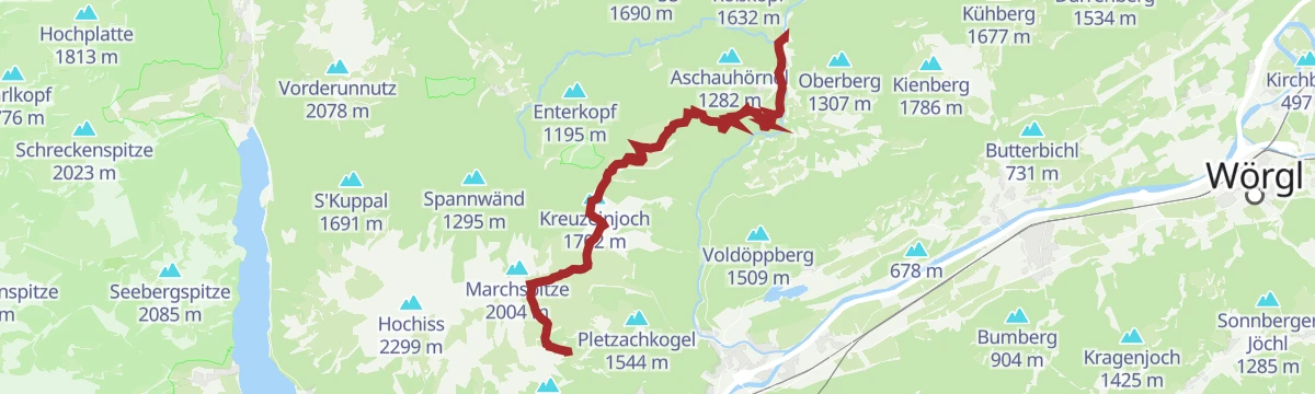 Route map: Tag 3: 4 Tage - 4 Gipfeltour